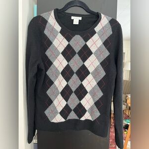 Black and Gray Argyle Sweater